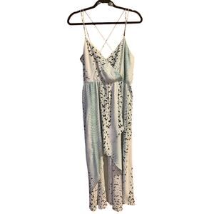 Bardot Sundress Size 10 Womens Multicolor Blue Hues Hi Low Spaghetti Straps